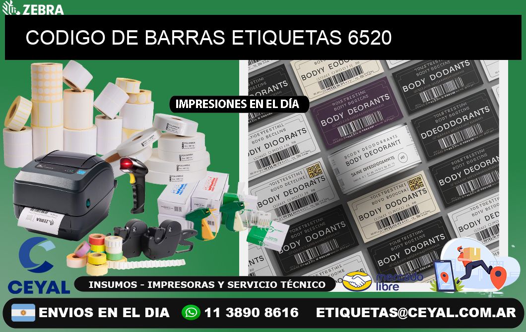 CODIGO DE BARRAS ETIQUETAS 6520