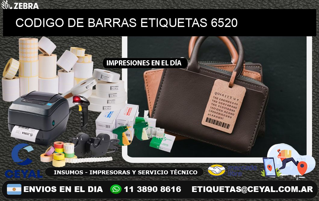 CODIGO DE BARRAS ETIQUETAS 6520