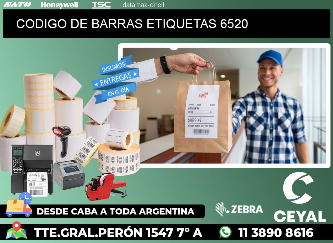 CODIGO DE BARRAS ETIQUETAS 6520