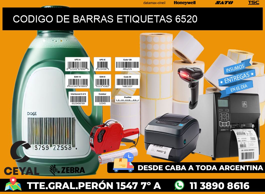 CODIGO DE BARRAS ETIQUETAS 6520