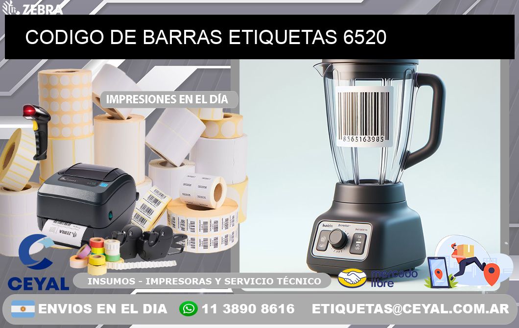 CODIGO DE BARRAS ETIQUETAS 6520