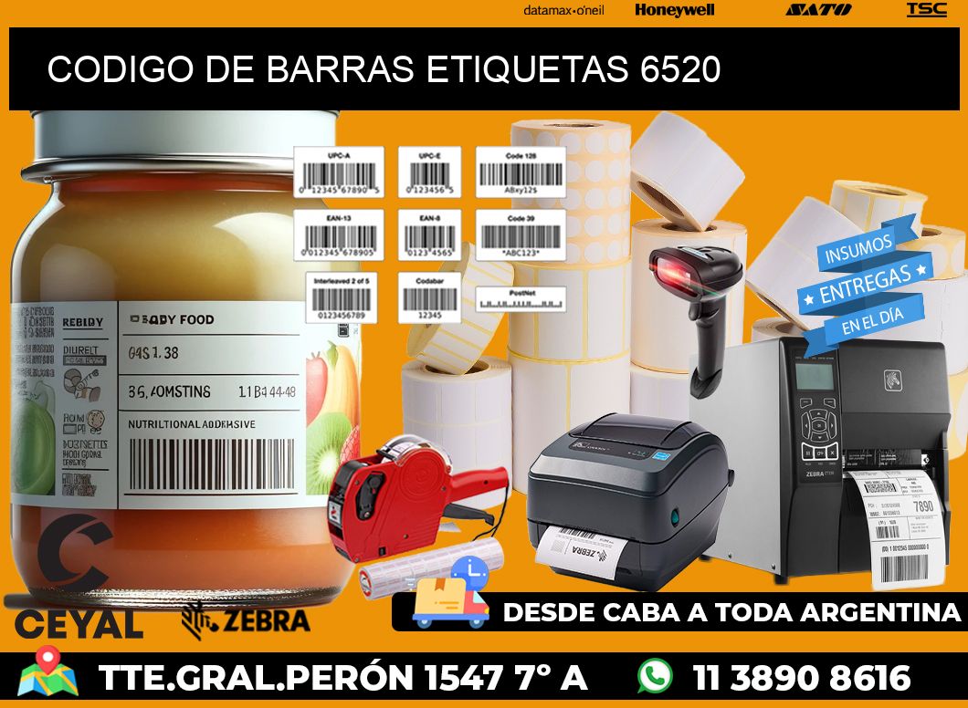 CODIGO DE BARRAS ETIQUETAS 6520