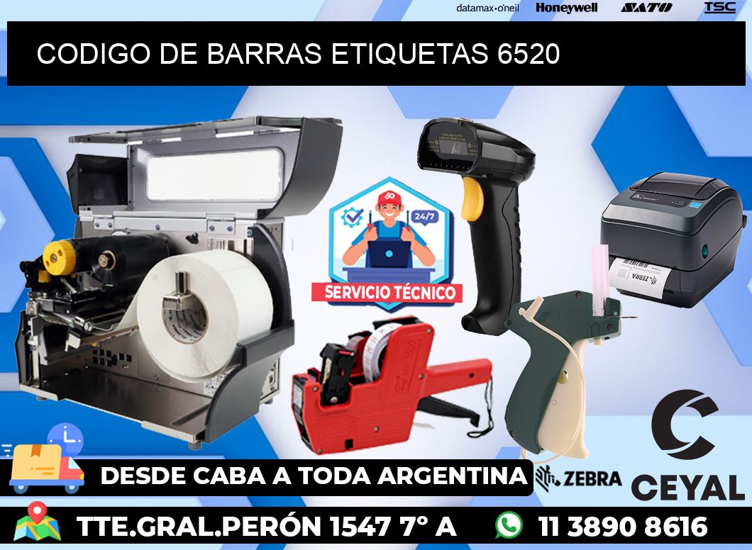 CODIGO DE BARRAS ETIQUETAS 6520