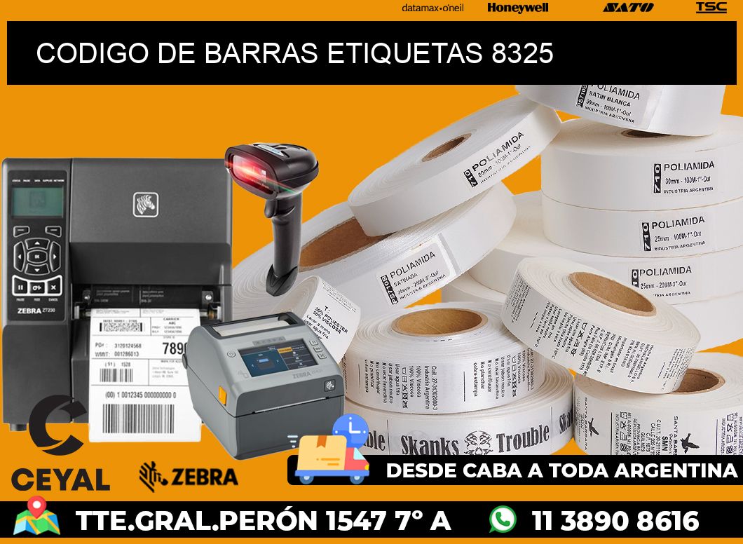 CODIGO DE BARRAS ETIQUETAS 8325