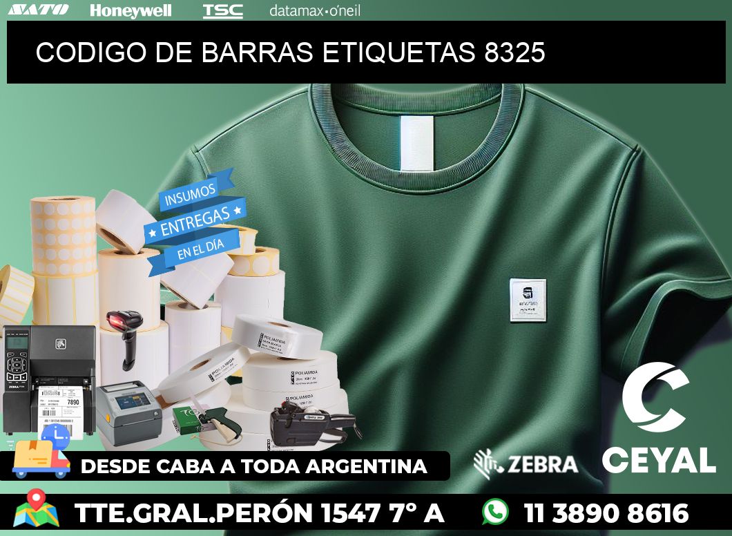 CODIGO DE BARRAS ETIQUETAS 8325