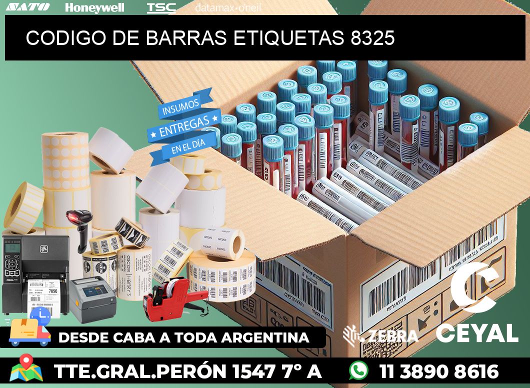 CODIGO DE BARRAS ETIQUETAS 8325