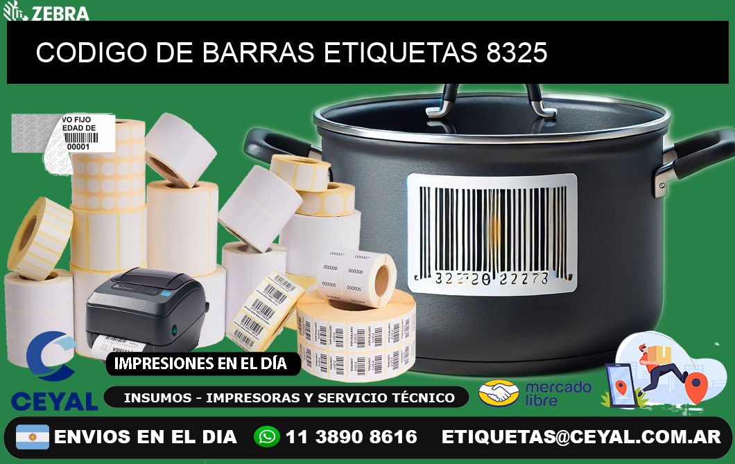 CODIGO DE BARRAS ETIQUETAS 8325