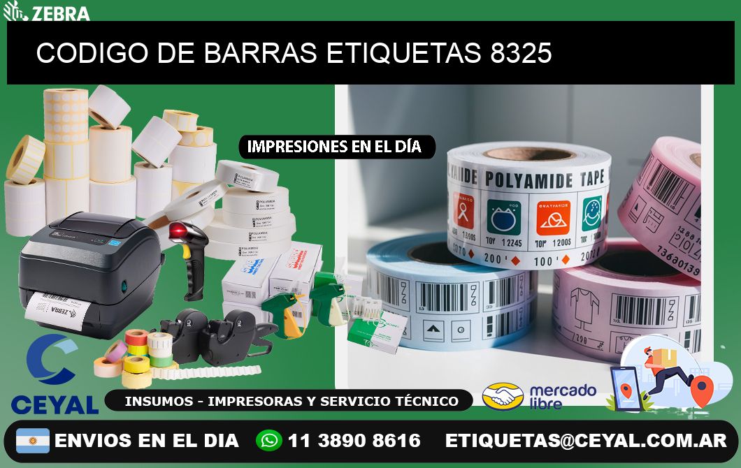 CODIGO DE BARRAS ETIQUETAS 8325