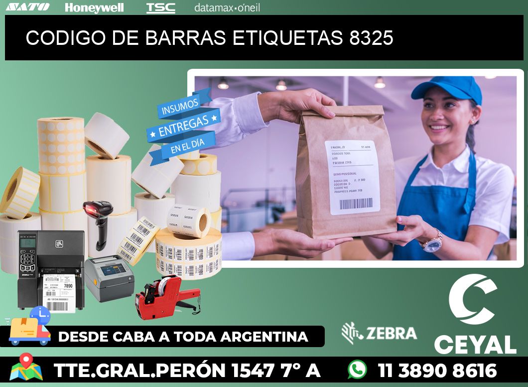 CODIGO DE BARRAS ETIQUETAS 8325