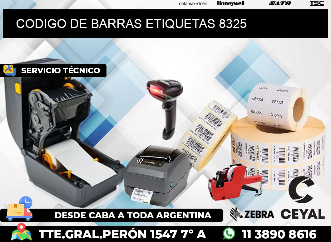 CODIGO DE BARRAS ETIQUETAS 8325