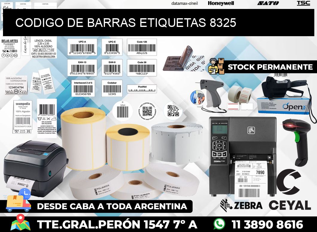 CODIGO DE BARRAS ETIQUETAS 8325