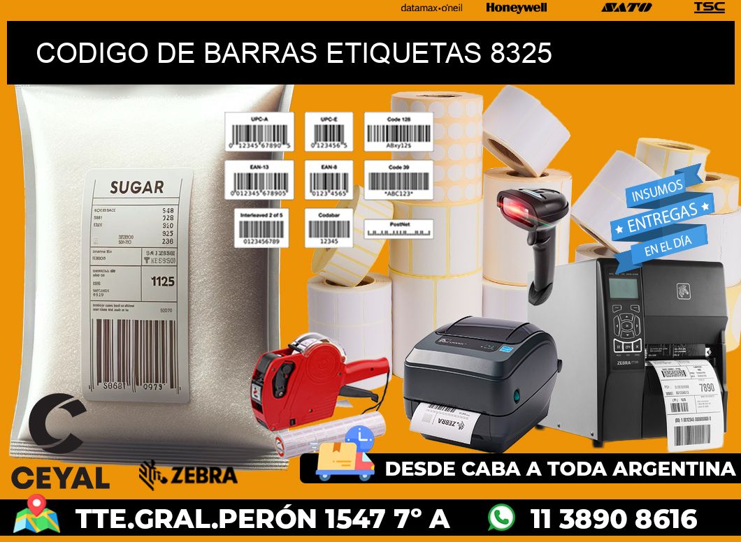 CODIGO DE BARRAS ETIQUETAS 8325