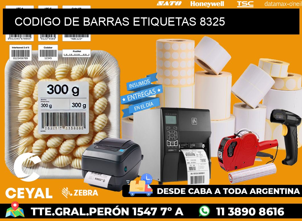 CODIGO DE BARRAS ETIQUETAS 8325