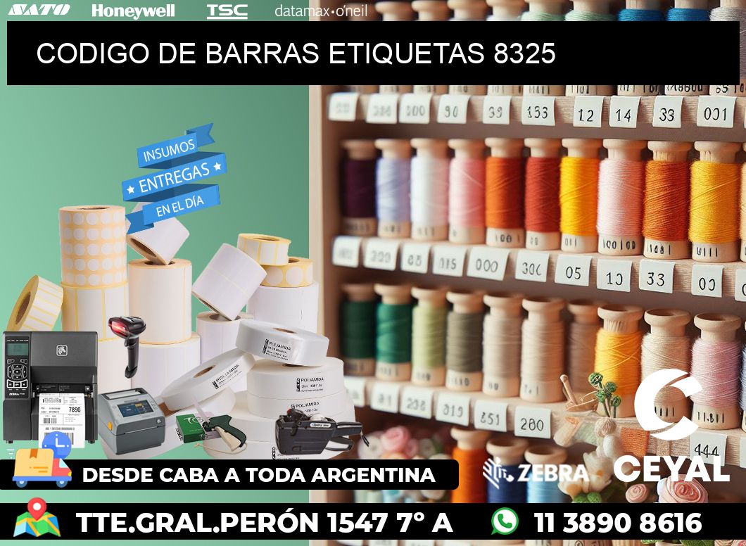 CODIGO DE BARRAS ETIQUETAS 8325