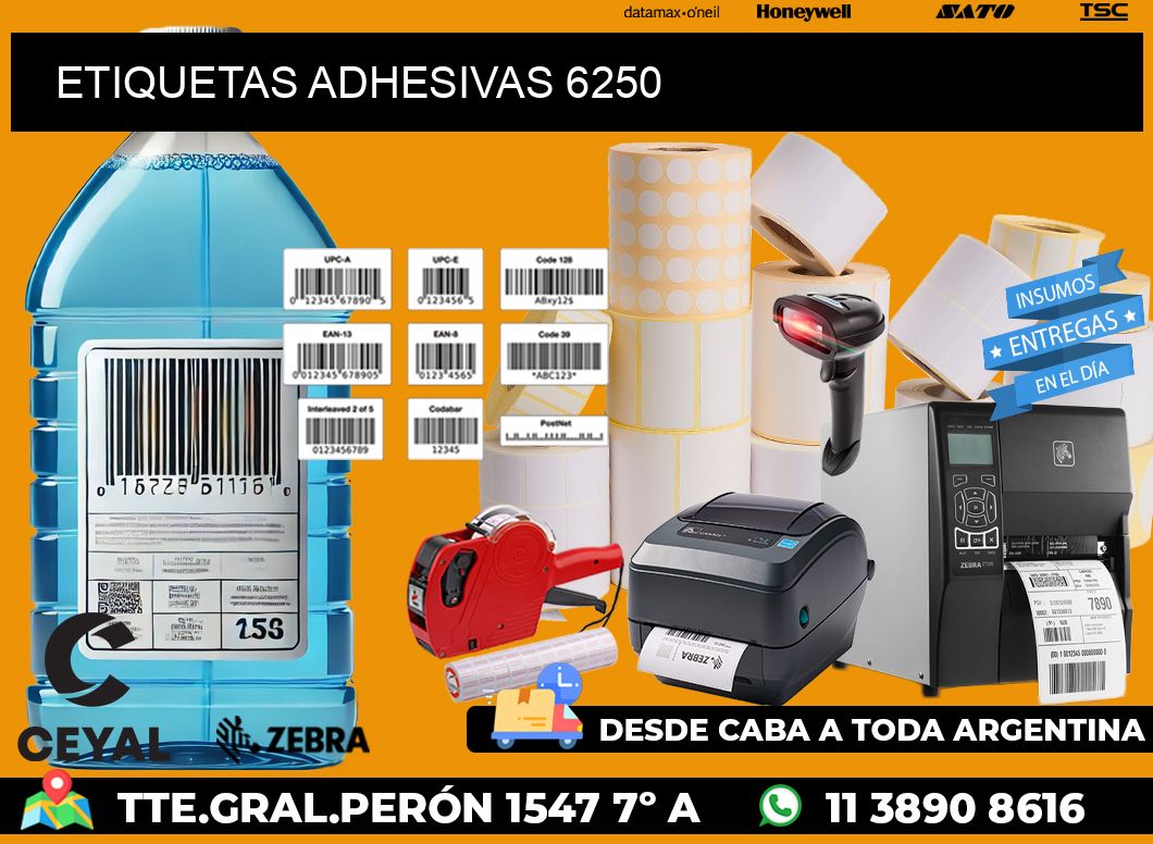 ETIQUETAS ADHESIVAS 6250