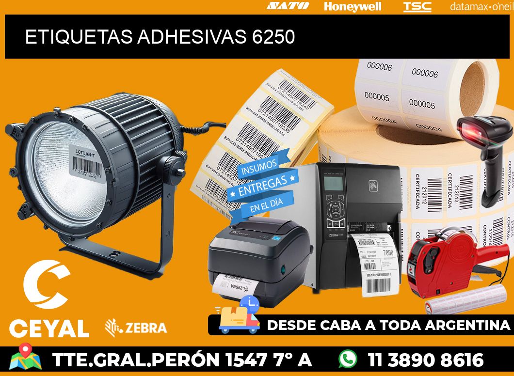 ETIQUETAS ADHESIVAS 6250