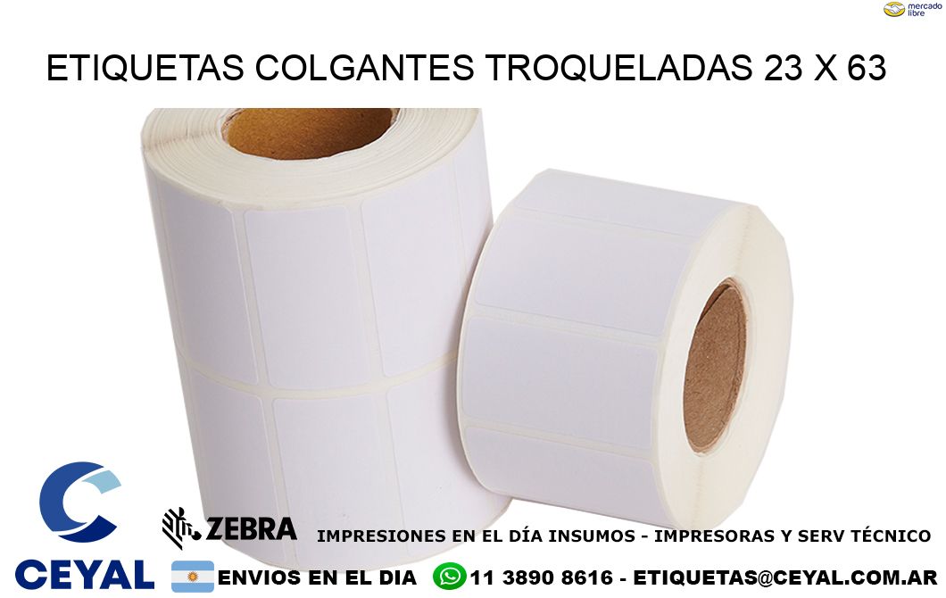 ETIQUETAS COLGANTES TROQUELADAS 23 x 63