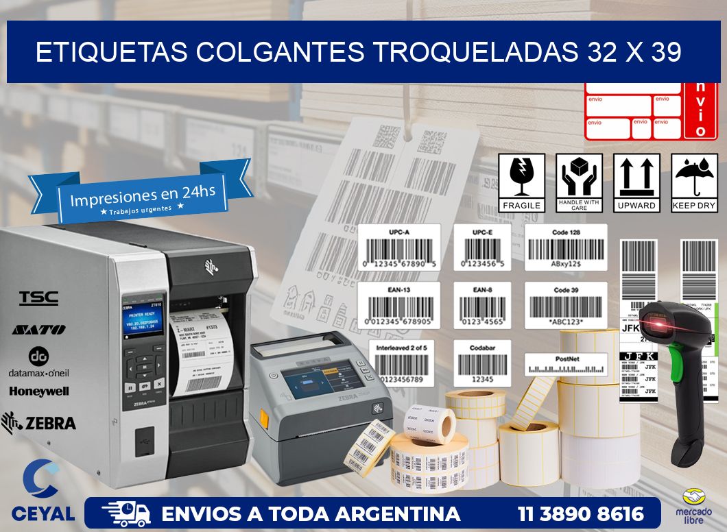 ETIQUETAS COLGANTES TROQUELADAS 32 x 39