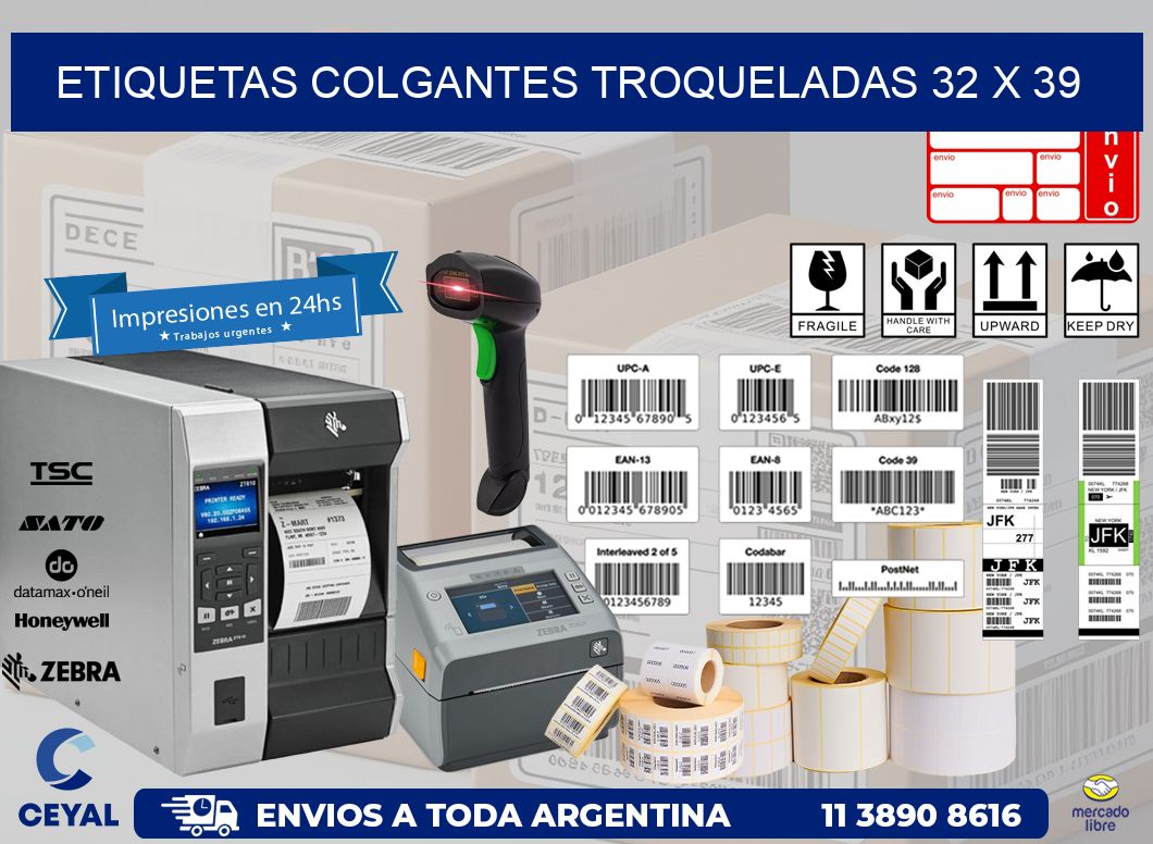 ETIQUETAS COLGANTES TROQUELADAS 32 x 39