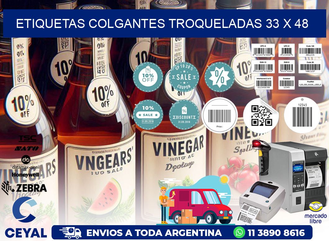 ETIQUETAS COLGANTES TROQUELADAS 33 x 48