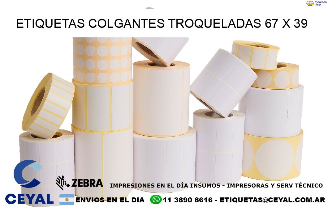 ETIQUETAS COLGANTES TROQUELADAS 67 x 39