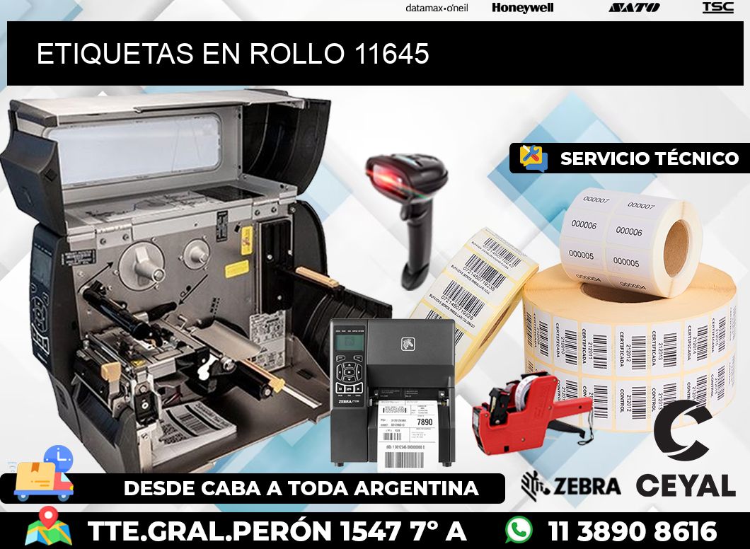 ETIQUETAS EN ROLLO 11645