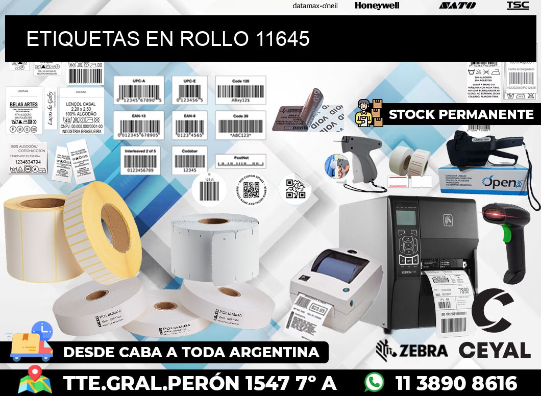 ETIQUETAS EN ROLLO 11645