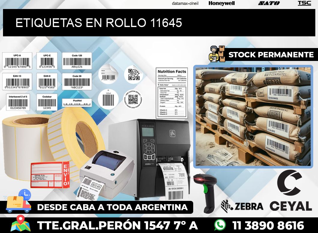 ETIQUETAS EN ROLLO 11645