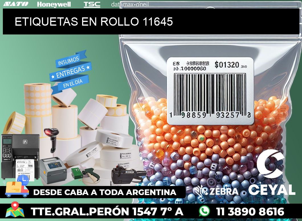 ETIQUETAS EN ROLLO 11645