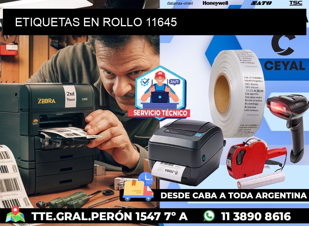 ETIQUETAS EN ROLLO 11645