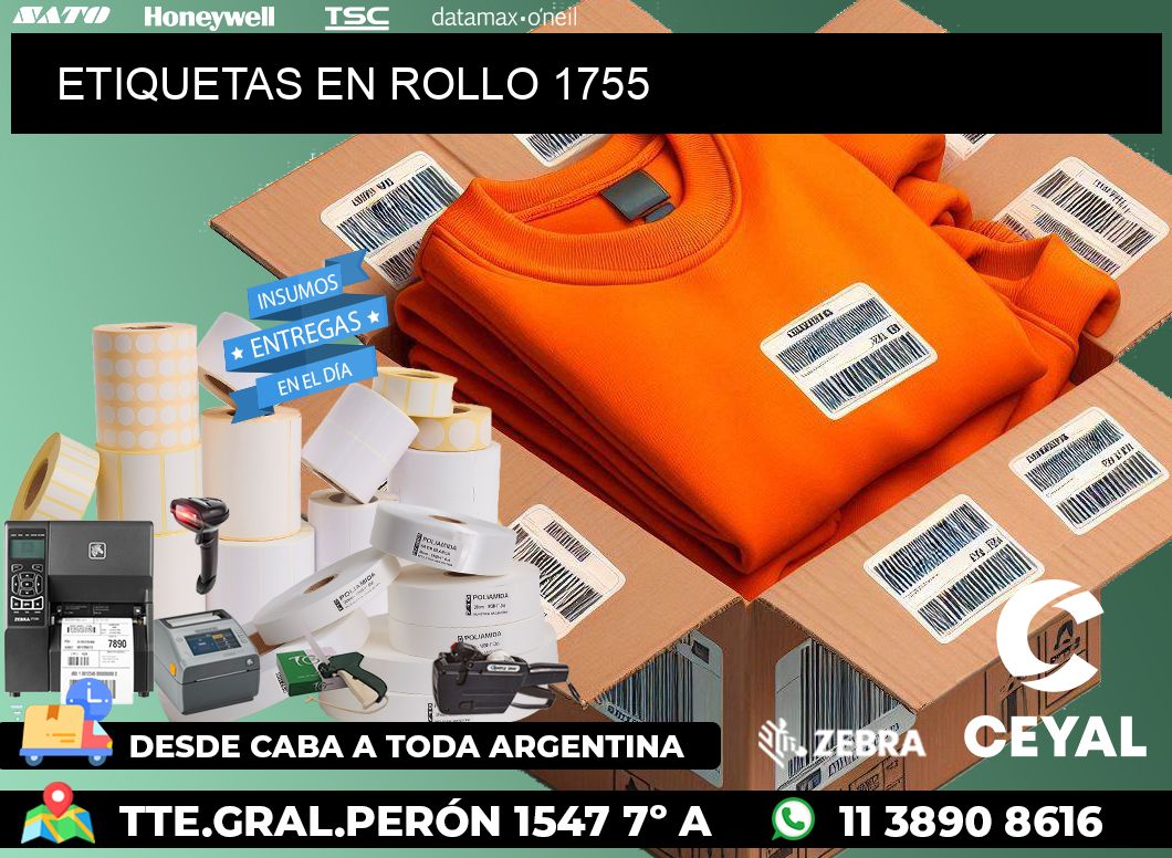 ETIQUETAS EN ROLLO 1755