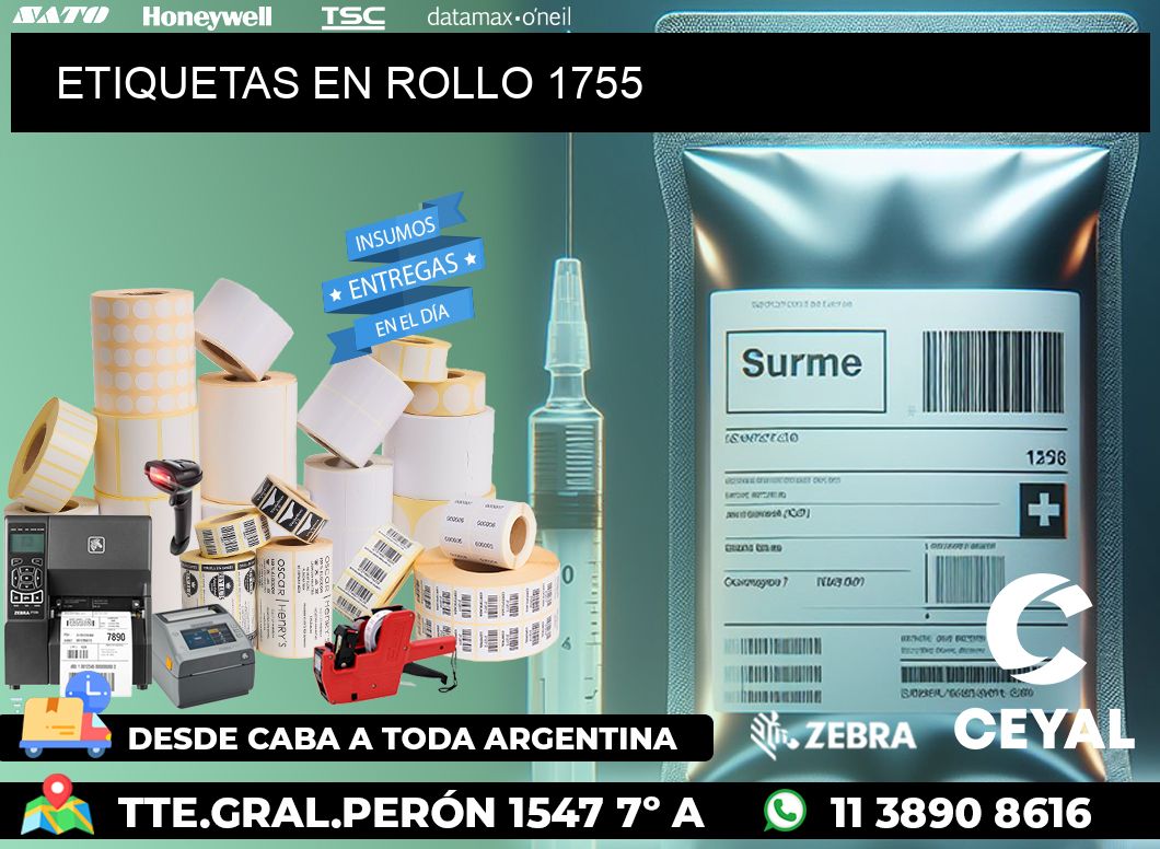 ETIQUETAS EN ROLLO 1755