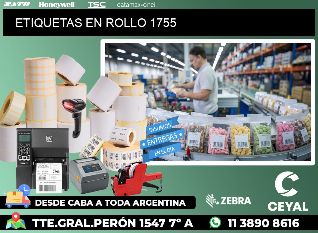 ETIQUETAS EN ROLLO 1755