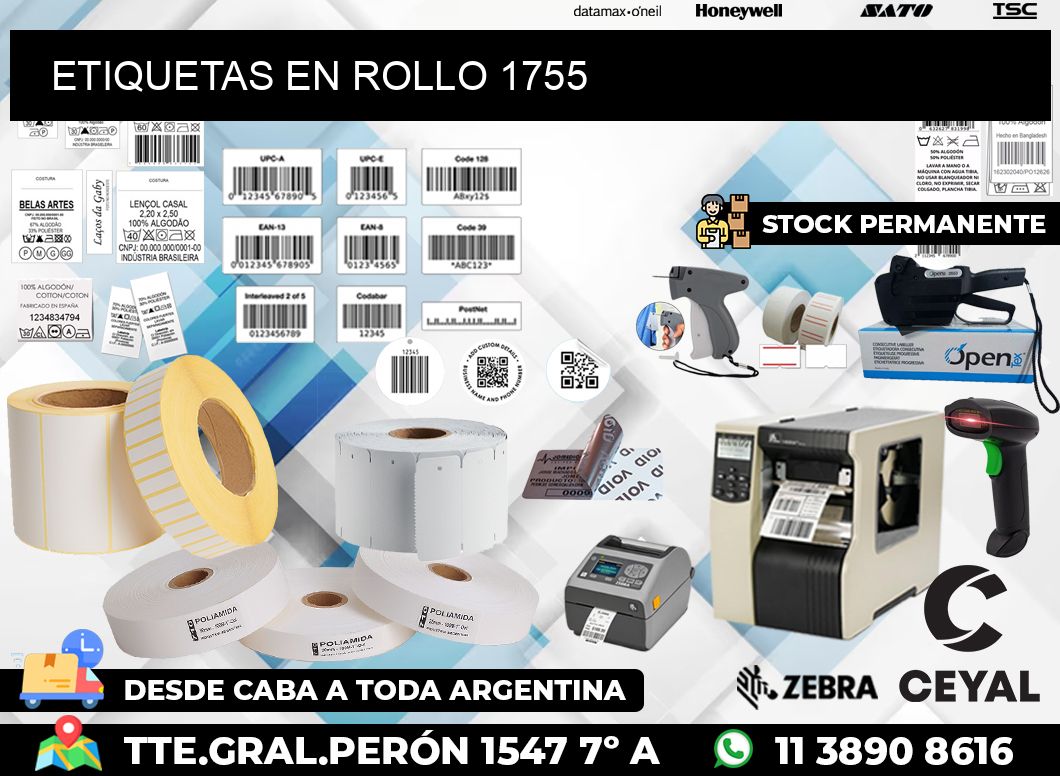 ETIQUETAS EN ROLLO 1755