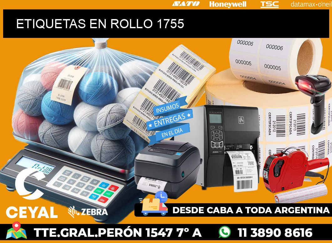 ETIQUETAS EN ROLLO 1755