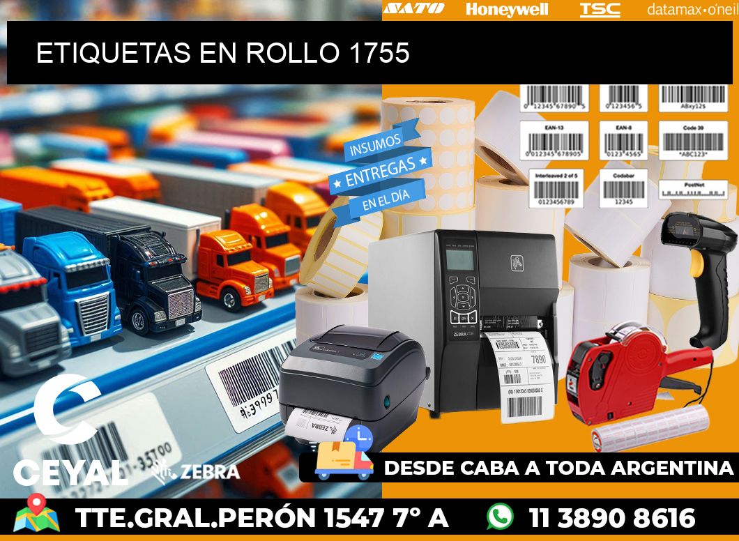 ETIQUETAS EN ROLLO 1755