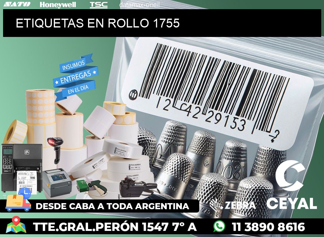 ETIQUETAS EN ROLLO 1755