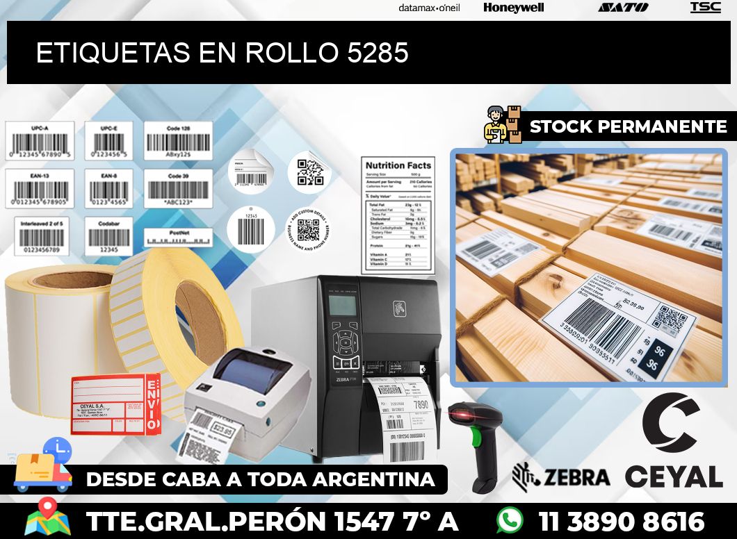 ETIQUETAS EN ROLLO 5285