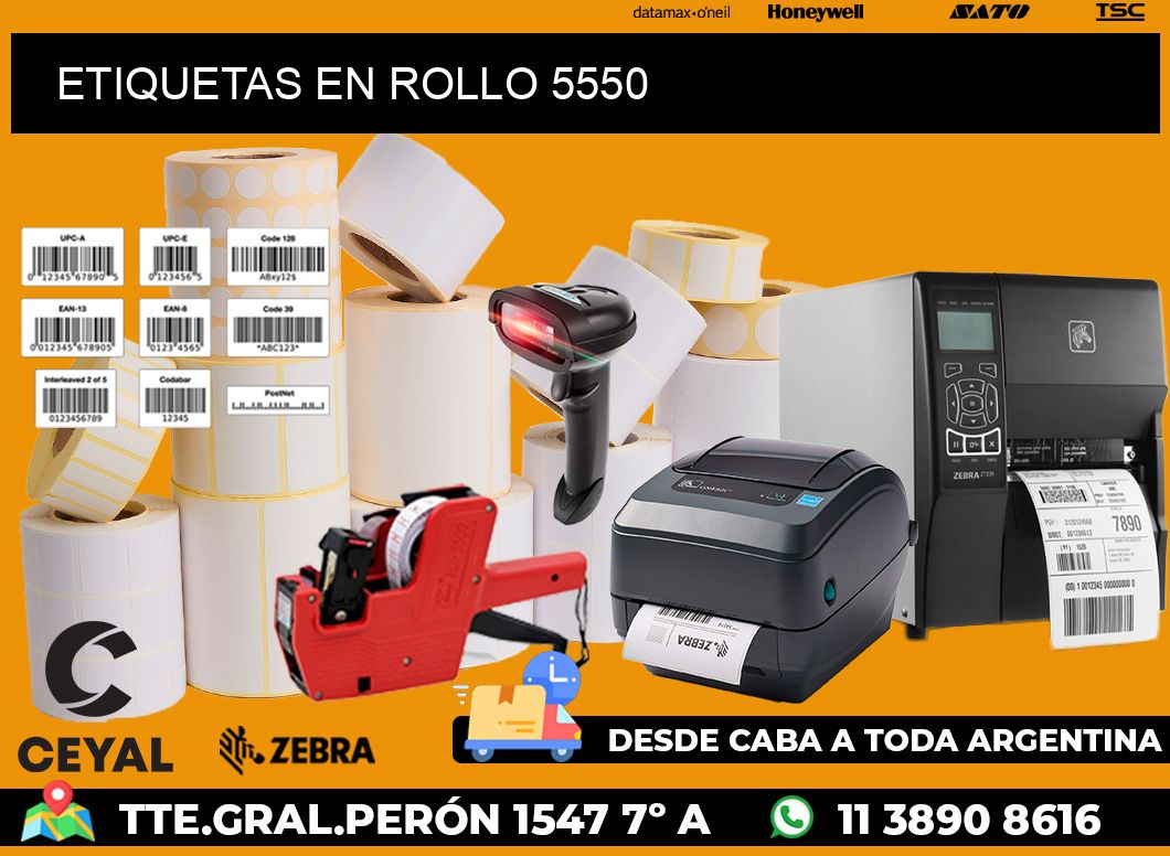 ETIQUETAS EN ROLLO 5550