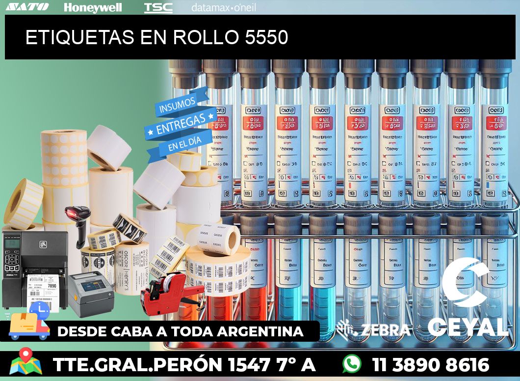 ETIQUETAS EN ROLLO 5550