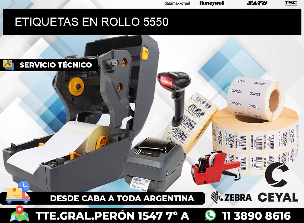 ETIQUETAS EN ROLLO 5550