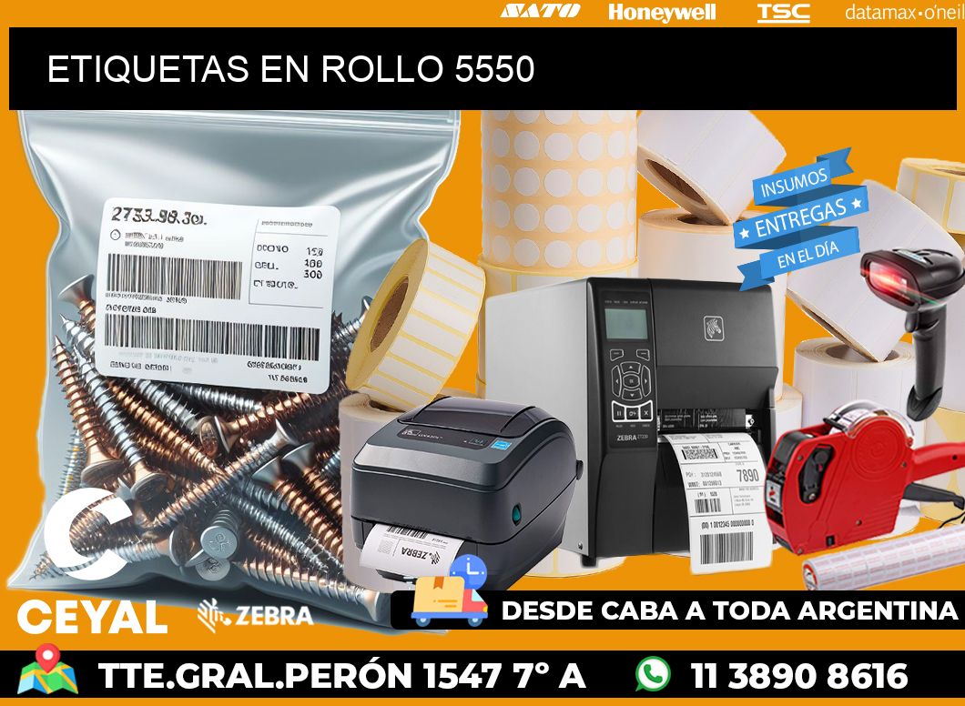 ETIQUETAS EN ROLLO 5550