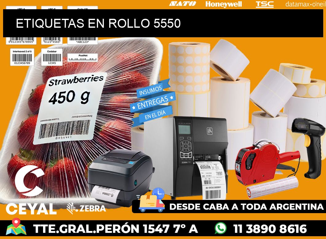 ETIQUETAS EN ROLLO 5550