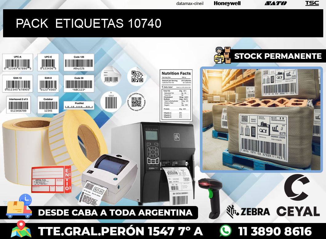 PACK  ETIQUETAS 10740