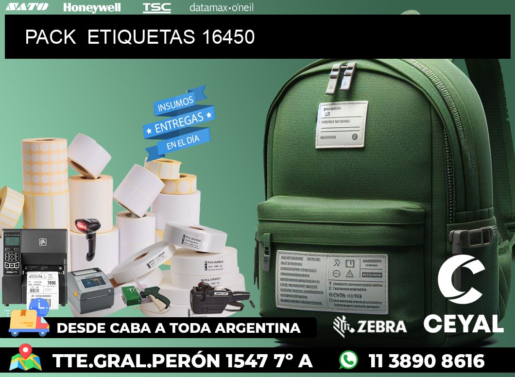 PACK  ETIQUETAS 16450