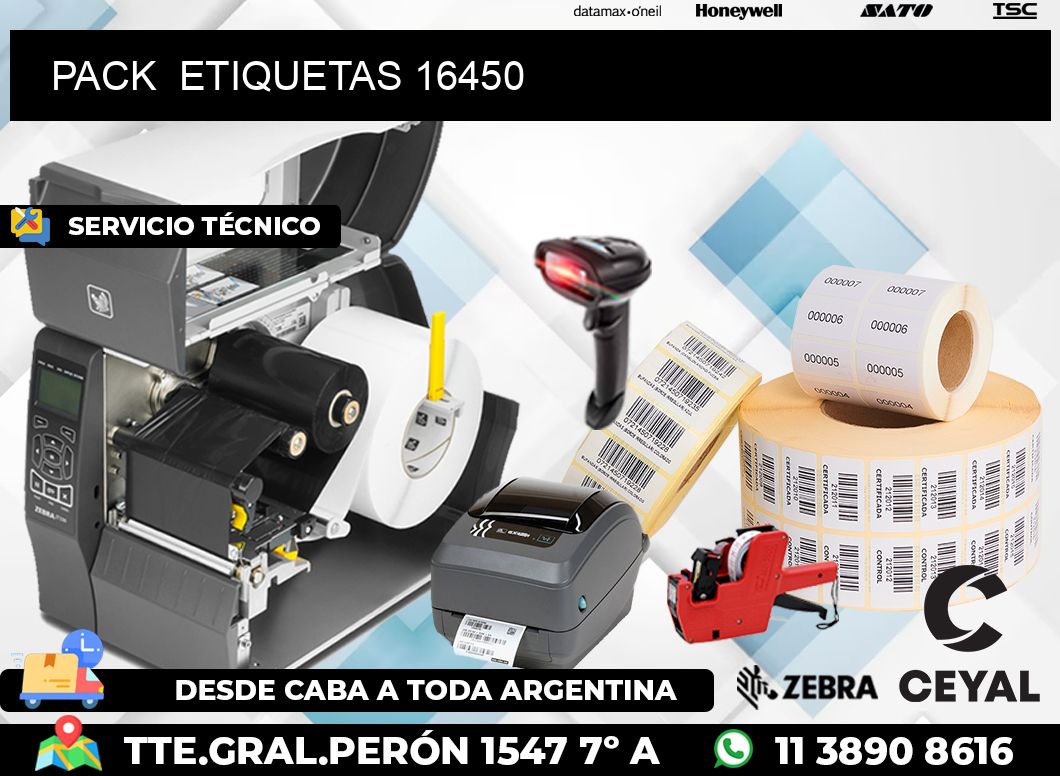 PACK  ETIQUETAS 16450