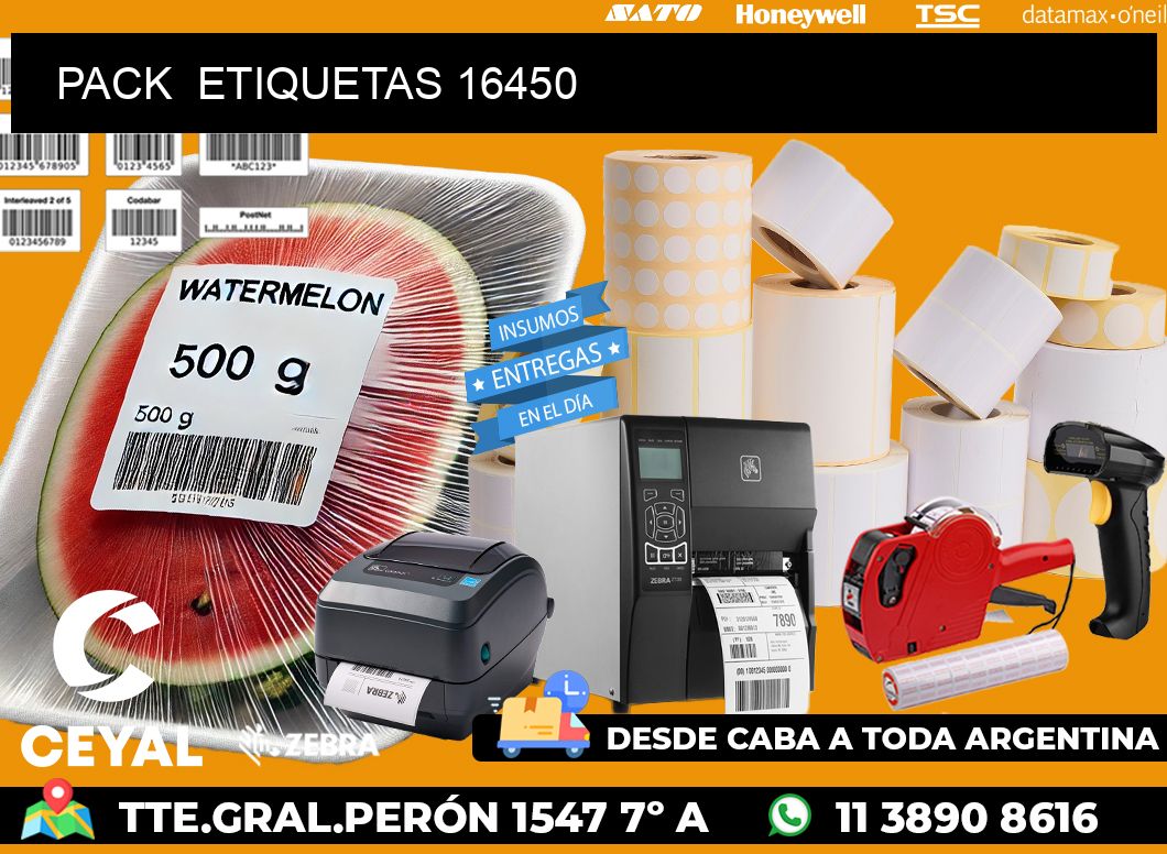 PACK  ETIQUETAS 16450