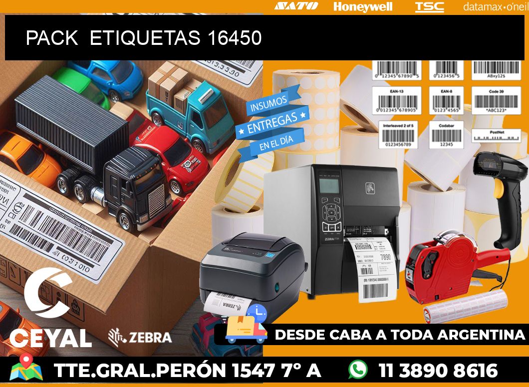 PACK  ETIQUETAS 16450