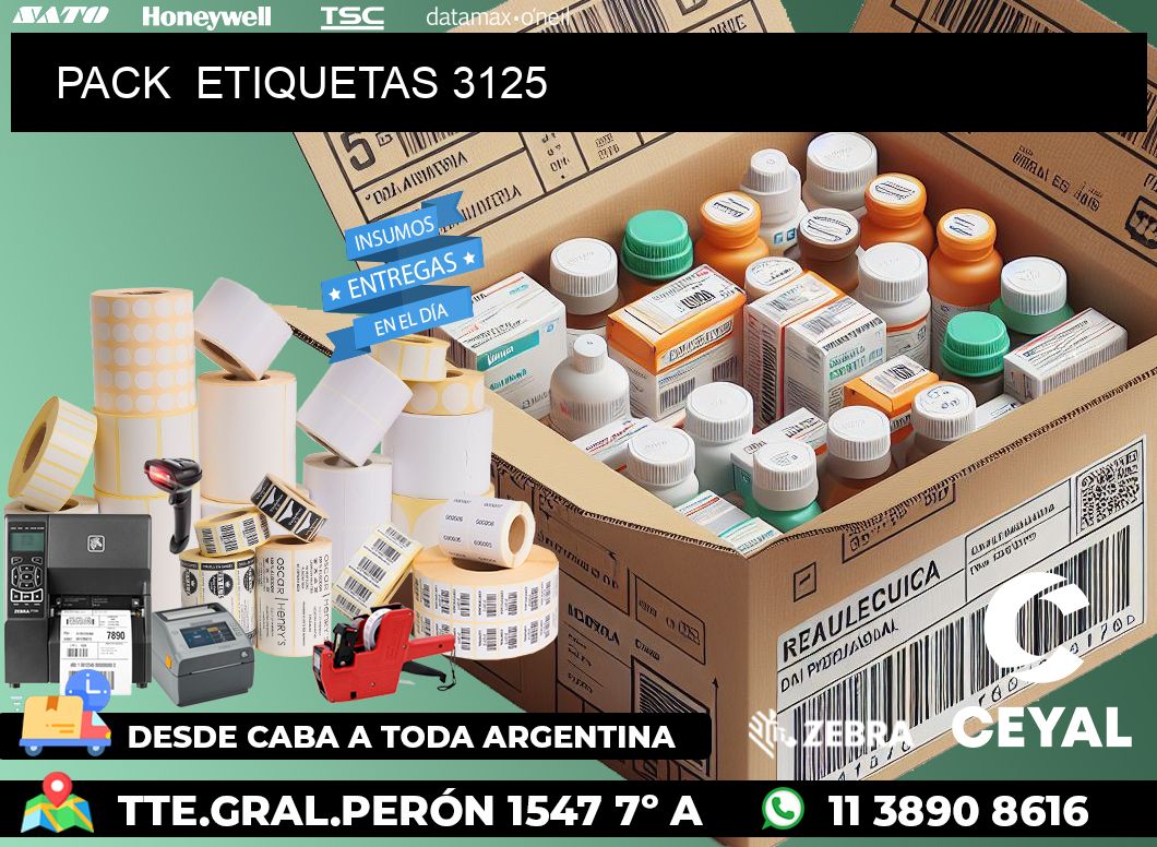 PACK  ETIQUETAS 3125