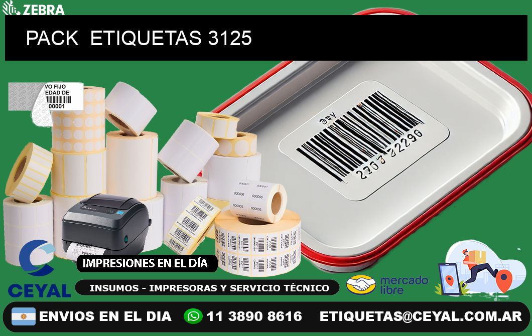 PACK  ETIQUETAS 3125